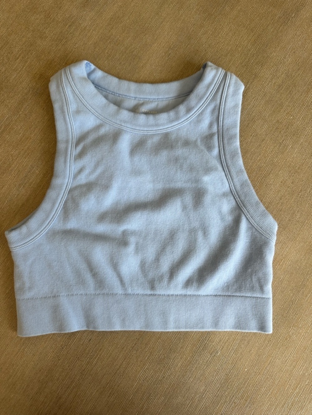 Offline by aerie medium Pale Blue Ribbed Crewneck Tank EUC